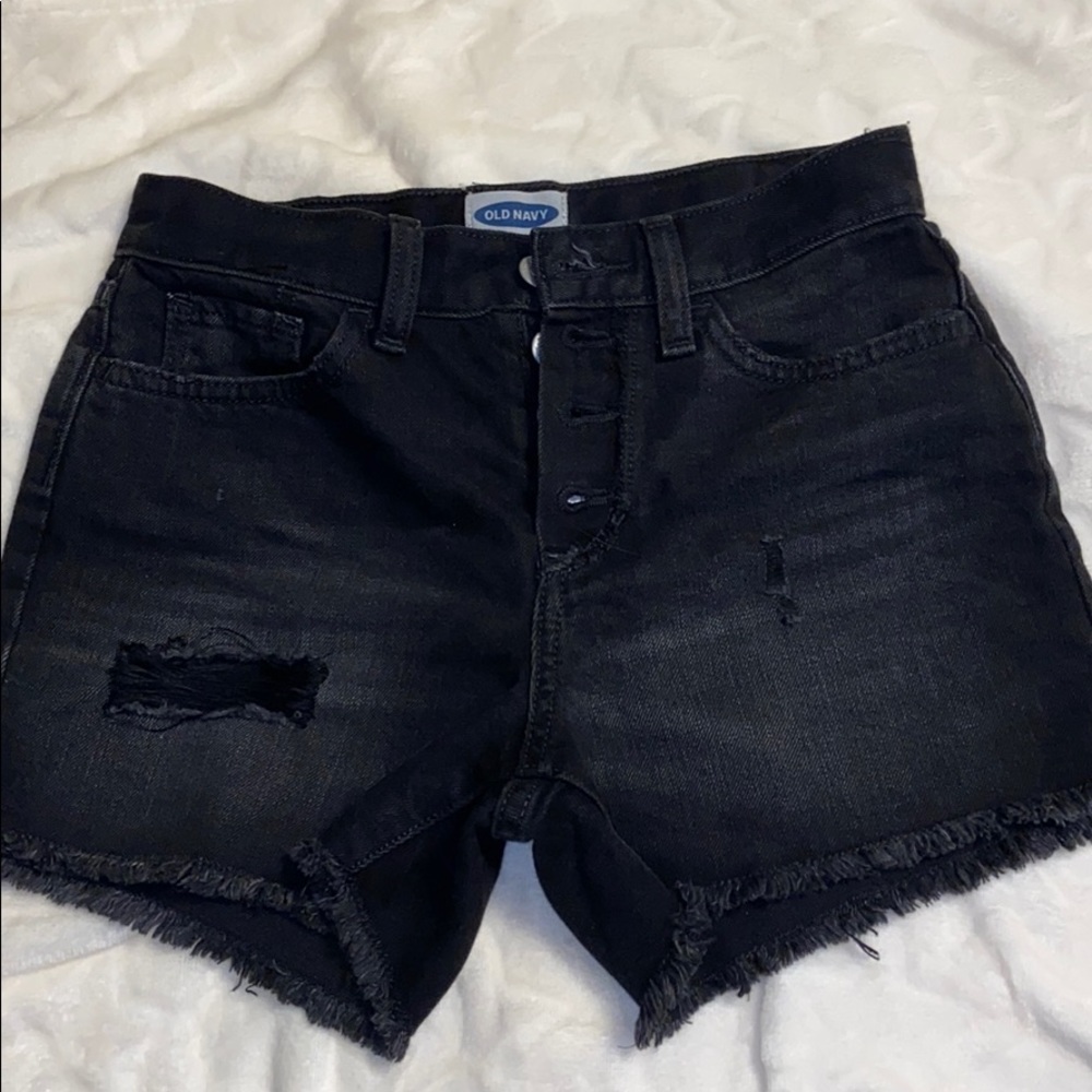 BLACK OLD NAVY HI-WAISTED DENIM SHORTS